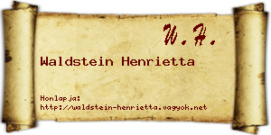 Waldstein Henrietta névjegykártya