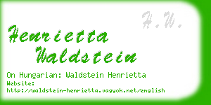 henrietta waldstein business card